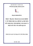 Tóm tắt luận văn Thạc sĩ Y tế công cộng: Thực trạng tham gia bảo hiểm y tế theo hộ gia đình tại huyện Yên Khánh, Ninh Bình năm 2018 và một số yếu tố liên quan