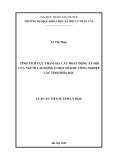 Luận án Tiến sĩ Tâm lý học: Tính tích cực tham gia các hoạt động xã hội của người lao động ở một số khu công nghiệp các tỉnh phía Bắc