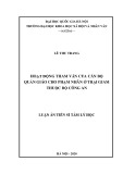 Luận án Tiến sĩ Tâm lý học: Hoạt động tham vấn của cán bộ quản giáo cho phạm nhân ở trại giam thuộc Bộ Công an