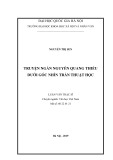 Luận văn Thạc sĩ Văn học: Truyện ngắn Nguyễn Quang Thiều dưới góc nhìn trần thuật học