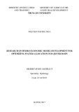 Dissertation abstract: Research on development of hydro-economic model for optimizing water allocation in Ba river basin