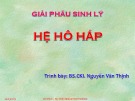 Bài giảng Giải phẫu sinh lý: Hệ hô hấp - BS.CKI. Nguyễn Văn Thịnh