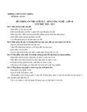 Đề cương ôn tập học kì 1 môn Công nghệ lớp 10 năm 2020-2021 - Trường THPT Hai Bà Trưng