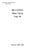 Đề cương ôn tập học kì 1 môn Vật lí lớp 10 năm 2020-2021 - Trường THPT Yên Hòa