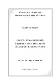 Luận văn Thạc sĩ Kinh tế: Các yếu tố tác động đến ý định mua sách trực tuyến của người tiêu dùng TP. HCM