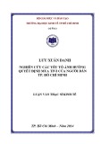 Luận văn Thạc sĩ Kinh tế: Nghiên cứu các yếu tố ảnh hưởng đến quyết định mua tivi của người dân Tp. Hồ Chí Minh