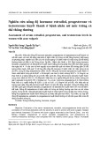 Nghiên cứu nồng độ hormone estradiol, progesterone và testosterone huyết thanh ở bệnh nhân nữ mắc trứng cá thể thông thường