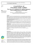 A real driver of US–China trade conflict: The Sino–US competition for global hegemony and its implications for the future