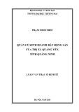 Luận văn Thạc sĩ Kinh tế: Quản lý kinh doanh bất động sản của thị xã Quảng Yên, tỉnh Quảng Ninh