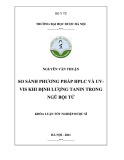 Khóa luận tốt nghiệp Dược sĩ: So sánh phương pháp HPLC và UV – VIS khi định lượng tannin trong ngũ bội tử