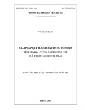 Tóm tắt Luận văn Thạc sĩ Quy hoạch vùng và đô thị: Giải pháp quy hoạch xây dựng Côn Đảo tỉnh Bà Rịa Vũng Tàu hướng tới đô thị du lịch sinh thái