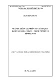 Tóm tắt Luận văn Thạc sĩ Quản lý đô thị và công trình: Quản lý không gian kiến trúc cảnh quan hai bờ sông Châu Giang - Thành phố Phủ Lý tỉnh Hà Nam