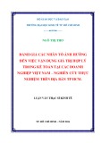 Luận văn Thạc sĩ Kinh tế: Đánh giá các nhân tố ảnh hưởng đến việc vận dụng giá trị hợp lý trong kế toán tại các doanh nghiệp Việt Nam – Nghiên cứu thực nghiệm trên địa bàn Tp. HCM