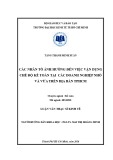 Luận văn Thạc sĩ Kinh tế: Các nhân tố ảnh hưởng đến việc vận dụng chế độ kế toán tại các doanh nghiệp nhỏ và vừa trên địa bàn Tp.HCM