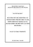 Luận văn Thạc sĩ Kinh tế: Đo lường mức độ ảnh hưởng các thành tố đến tính hữu hiệu của hệ thống kiểm soát nội bộ tại các doanh nghiệp chế biến thủy sản tỉnh Khánh Hòa