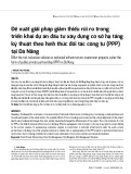 Đề xuất giải pháp giảm thiểu rủi ro trong triển khai dự án đầu tư xây dựng cơ sở hạ tầng kỹ thuật theo hình thức đối tác công tư (PPP) tại Đà Nẵng