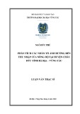 Luận văn Thạc sĩ Kinh tế: Phân tích các nhân tố ảnh hưởng đến thu nhập của nông hộ tại huyện Châu Đức, tỉnh Bà Rịa – Vũng Tàu.