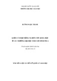 Tóm tắt Luận án Tiến sĩ Quản lí giáo dục: Quản lý hoạt động nghiên cứu khoa học ở các trường đại học theo mô hình PDCA