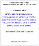 Tóm tắt luận án Tiến sĩ Kinh tế: Sự ưa thích rủi ro, nhận thức, hành vi sử dụng thuốc bảo vệ thực vật và sức khỏe của người trồng lúa ở đồng bằng Sông Cửu Long