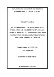 Summary of the thesis Accounting: The degree of disclosure of accounting information and competitive advantages – Empirical evidence in listed companies in the construction and real estate industry on the stock market of Vietnam