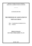 Thesis summary Doctor of philosophy in Law: The freedom of association in Vietnam today