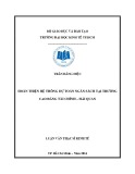 Luận văn Thạc sĩ Kinh tế: Hoàn thiện hệ thống dự toán ngân sách tại trường Cao đẳng Tài chính – Hải quan