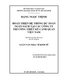 Luận văn Thạc sĩ Kinh tế: Hoàn thiện hệ thống dự toán ngân sách tại các doanh nghiệp thi công thiết kế cảnh quan Việt Nam