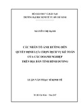 Luận văn Thạc sĩ Kinh tế: Các nhân tố ảnh hưởng đến quyết định lựa chọn dịch vụ kế toán của các doanh nghiệp trên địa bàn tỉnh Bình Dương