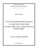 Luận văn Thạc sĩ Kinh tế: Các yếu tố ảnh hưởng đến sự tham gia của nhân viên vào qui trình xây dựng chiến lược tại Tổng Công ty 28 - Bộ Quốc phòng