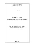 Luận văn Thạc sĩ Quản lý kinh tế: Quản lý tài chính tại Lữ đoàn 229 - Bộ Tư lệnh Công binh