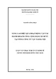 Luận văn Thạc sĩ Quản lý kinh tế: Nâng cao hiệu quả hoạt động vận tải hành khách công cộng bằng xe buýt tại Tổng công ty Vận tải Hà Nội