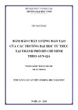 Tóm tắt Luận án Tiến sĩ Khoa học Giáo dục: Đảm bảo chất lượng đào tạo của các trường đại học tư thục tại thành phố Hồ Chí Minh theo AUN-QA