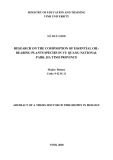 Summary of Doctoral Thesis of Philosophy in Biology: Research on the composition of essential oil-bearing plant species in Vu Quang National Park, Ha Tinh Province