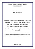 Summary of Doctoral Thesis in Education Science: Contributing to the developing mathematical language for pre-university students in the Central Highlands