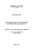 Tóm tắt Luận án Tiến sĩ Chính trị học: Hoạt động giám sát của đại biểu Quốc hội Việt Nam hiện nay