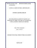 Summary of The Doctoral Thesis of Public Management: Decentralized management in training and retraining of cadres, civil servants and officials in the Lao People’s Democratic Republic