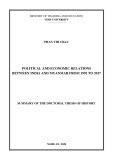 Summary of Doctoral Thesis of History: Political and economic relations between India and Myanmar from 1991 to 2017