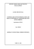 Abstract of Doctoral Thesis in Physics: Control of pulse propagation and optical switching in a degenerated two-levels atomic medium