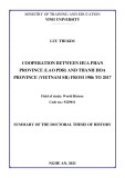 Summary of the doctoral thesis of World History: Cooperation between Hua Phan Province (Lao PDR) and Thanh Hoa Province (Vietnam SR) from 1986 to 2017