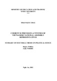 Summary of Doctoral Thesis on Political Sience: Current supervision activities of the Vietnamese National Assembly representative