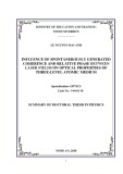 Summary of Doctoral Thesis in Physics: Influence of spontaneously generated coherence and relative phase between laser fields on optical properties of three-level atomic medium