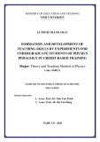 Summary of Doctoral Thesis in Education Science: Formation and development of teaching skills by experiments for undergraduate students of Physics pedagogy in credit-based training