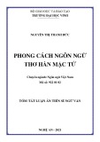 Tóm tắt Luận án Tiến sĩ Ngữ văn: Phong cách ngôn ngữ thơ Hàn Mặc Tử