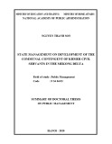 Summary of The Doctoral Thesis of Public Management: State management on development of the communal contingent of Khmer civil servants in the Mekong Delta