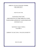 Summary of Doctoral Thesis in Chemistry: Synthesis, structure, and properties of some imidazole-5-one, thiazolidine-2,4-dione or 1,3,4-oxadiazoline heterocycles