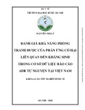 Khóa luận tốt nghiệp Dược sĩ: Đánh giá khả năng phòng tránh được của phản ứng có hại liên quan đến kháng sinh trong cơ sở dữ liệu báo cáo ADR tự nguyện tại Việt Nam