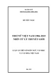 Luận án Tiến sĩ Ngôn ngữ, văn học và văn hóa Việt Nam: Thơ nữ Việt Nam 1986-2015 nhìn từ lý thuyết giới