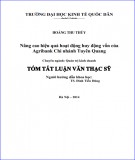 Tóm tắt luận văn Thạc sĩ Quản trị kinh doanh: Nâng cao hiệu quả hoạt động huy động vốn của Agribank Chi nhánh Tuyên Quang