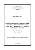 Summary of History Ph.D dissertation: Spain’s “closed-door” and “open-door” policies in the Philippine colony from the late sixteenth to the Late Nineteenth Century