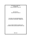 Summary of Doctoral thesis majoring in Theory and methods of teaching English subject: Teaching English prepositions - A cognitive linguistic approach